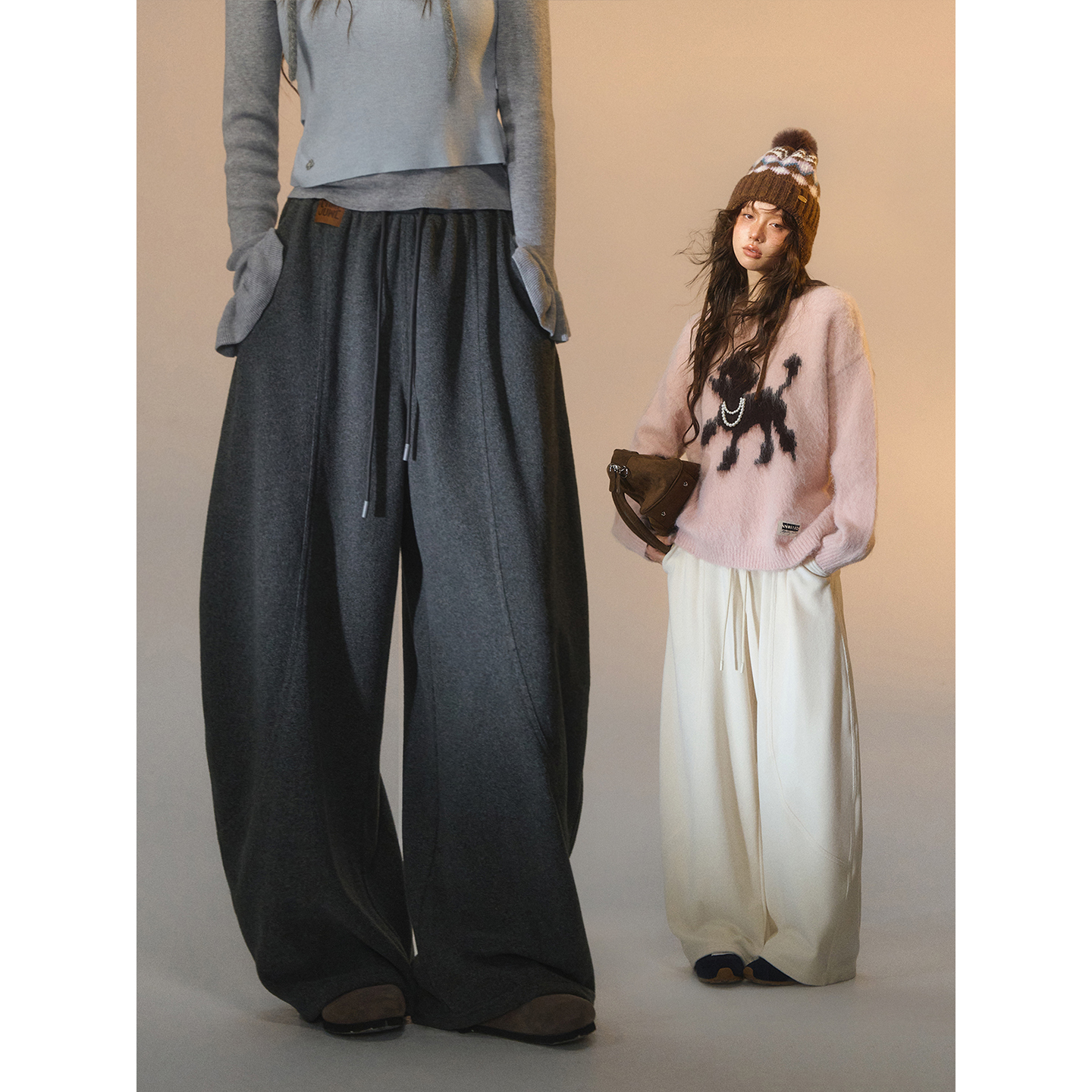 【官方专属】SOMESOWE摇粒绒弯刀休闲裤