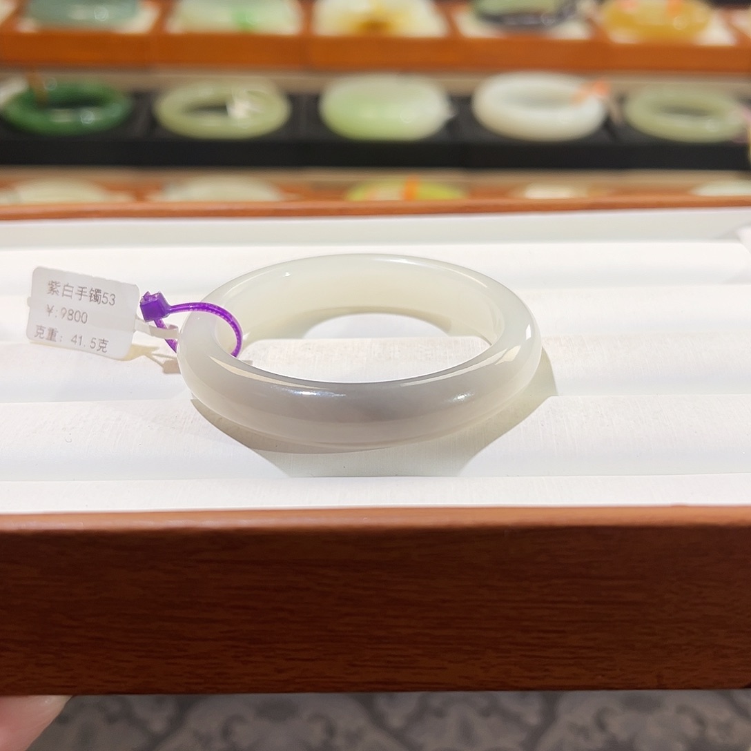 和田玉手镯未镶嵌  【紫白】