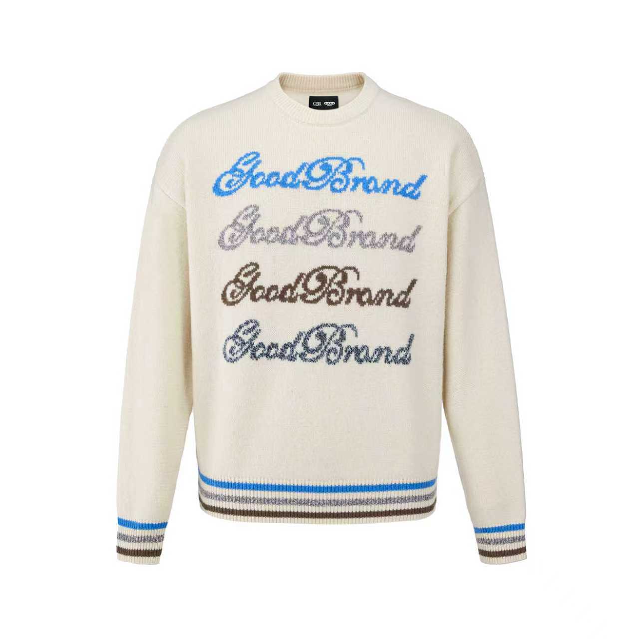 GB-GOODBRAND 2025FW 彩虹弹幕轻奢时尚高级感挂毛花体毛衣