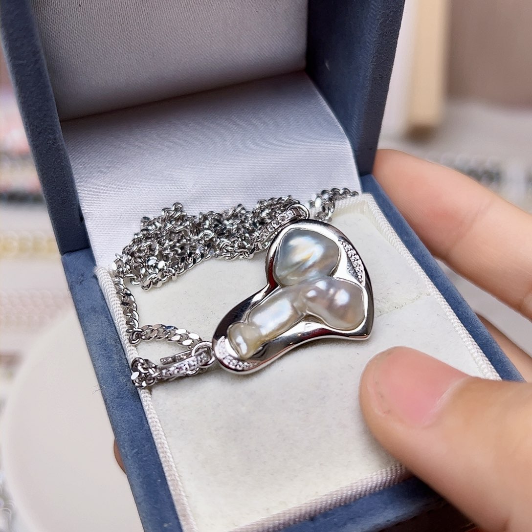 海水珍珠颈饰银S925镶嵌