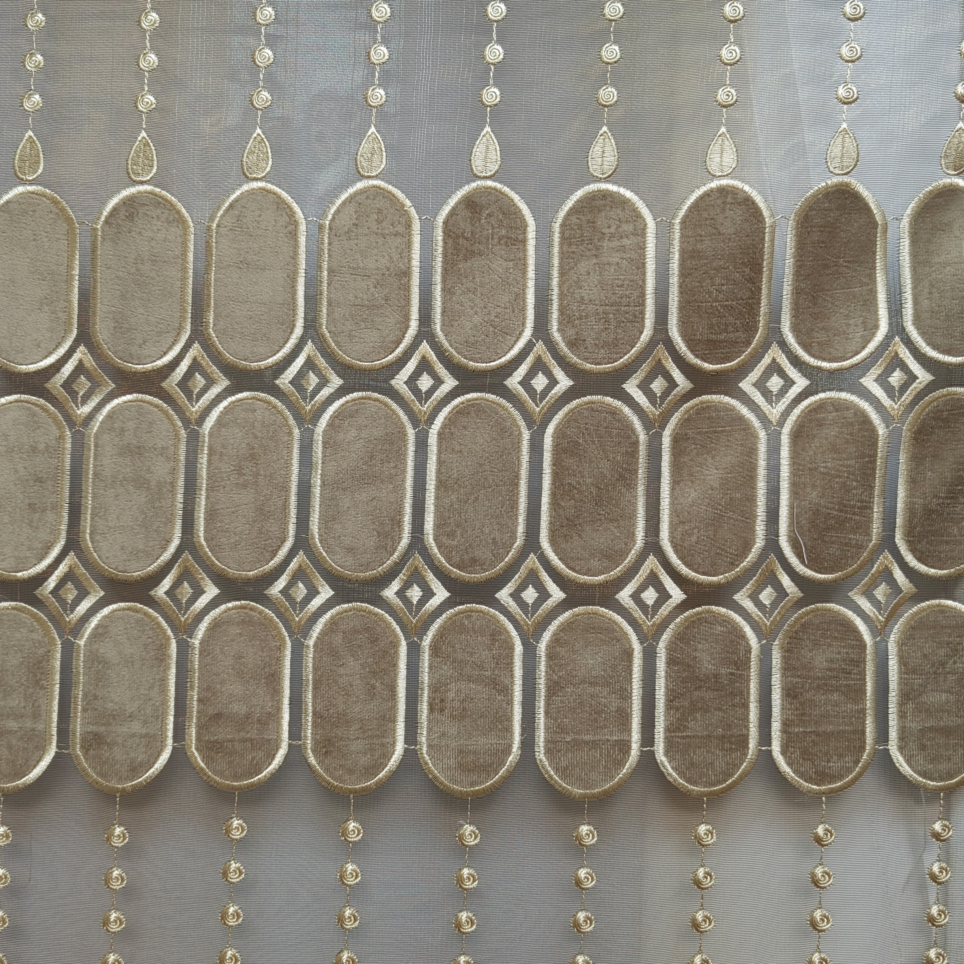 01231 挂钩款成品刺绣客厅奢华窗纱宽7米高2.7米免费对开