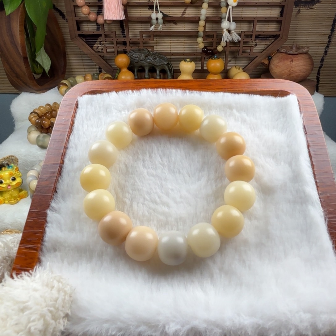 菩提根/象牙果手串冷色多宝苹果珠2