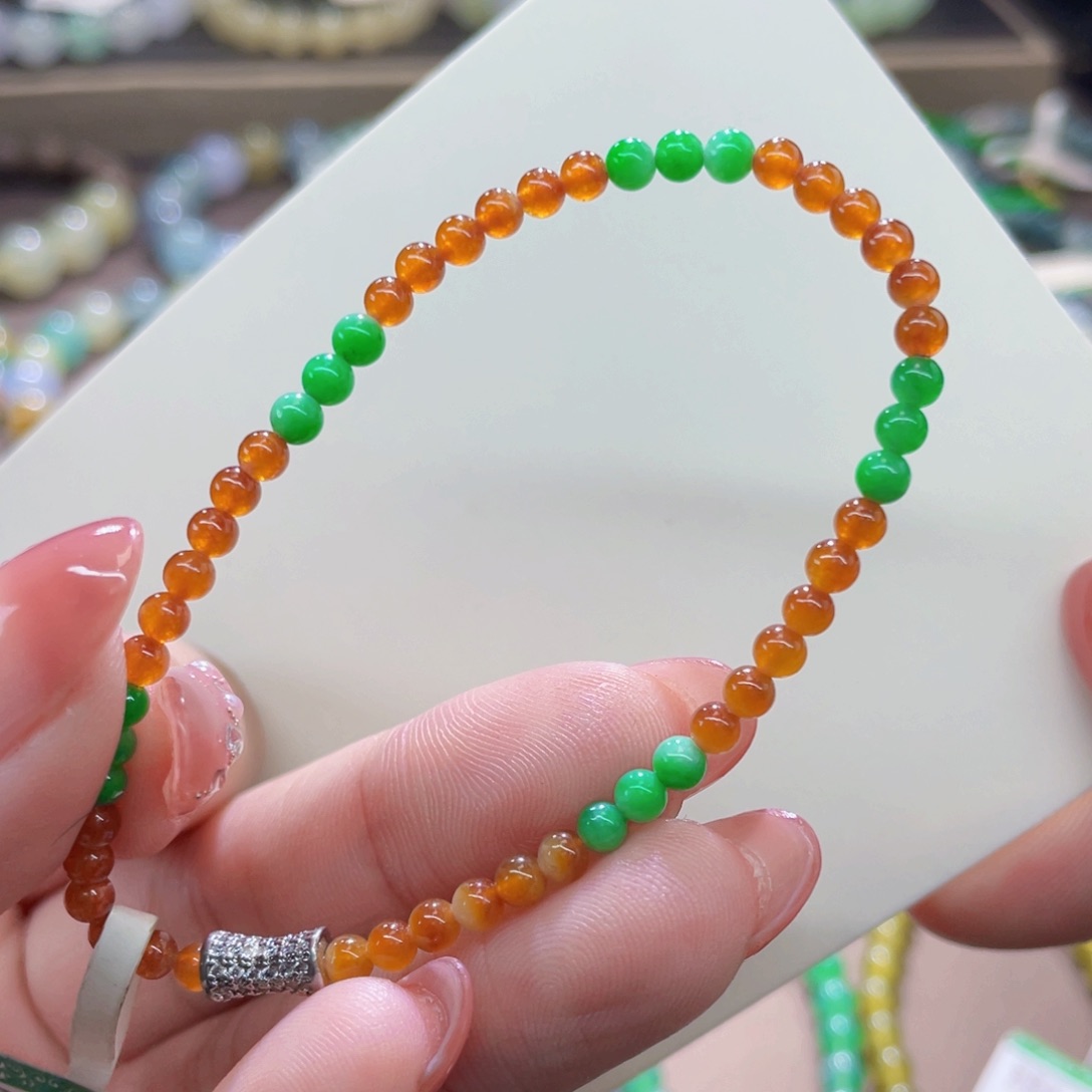 未镶嵌手链翡翠双彩小米