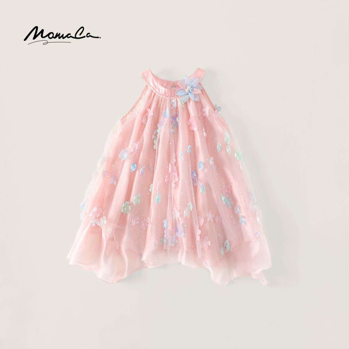 MOMOCO女童2025夏季新款甜美洋气碎花儿童夏季连衣裙77620477033