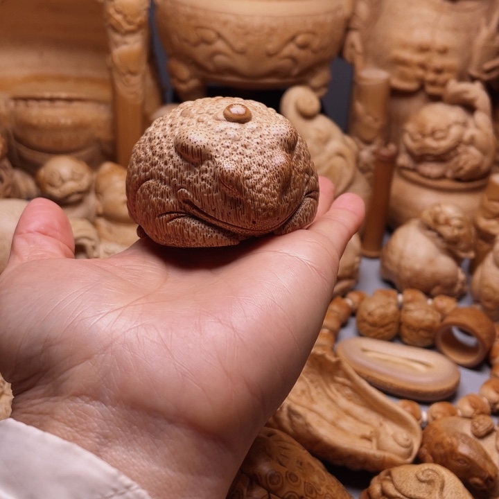 竹噜*噜老足跟蛤蟆手把件