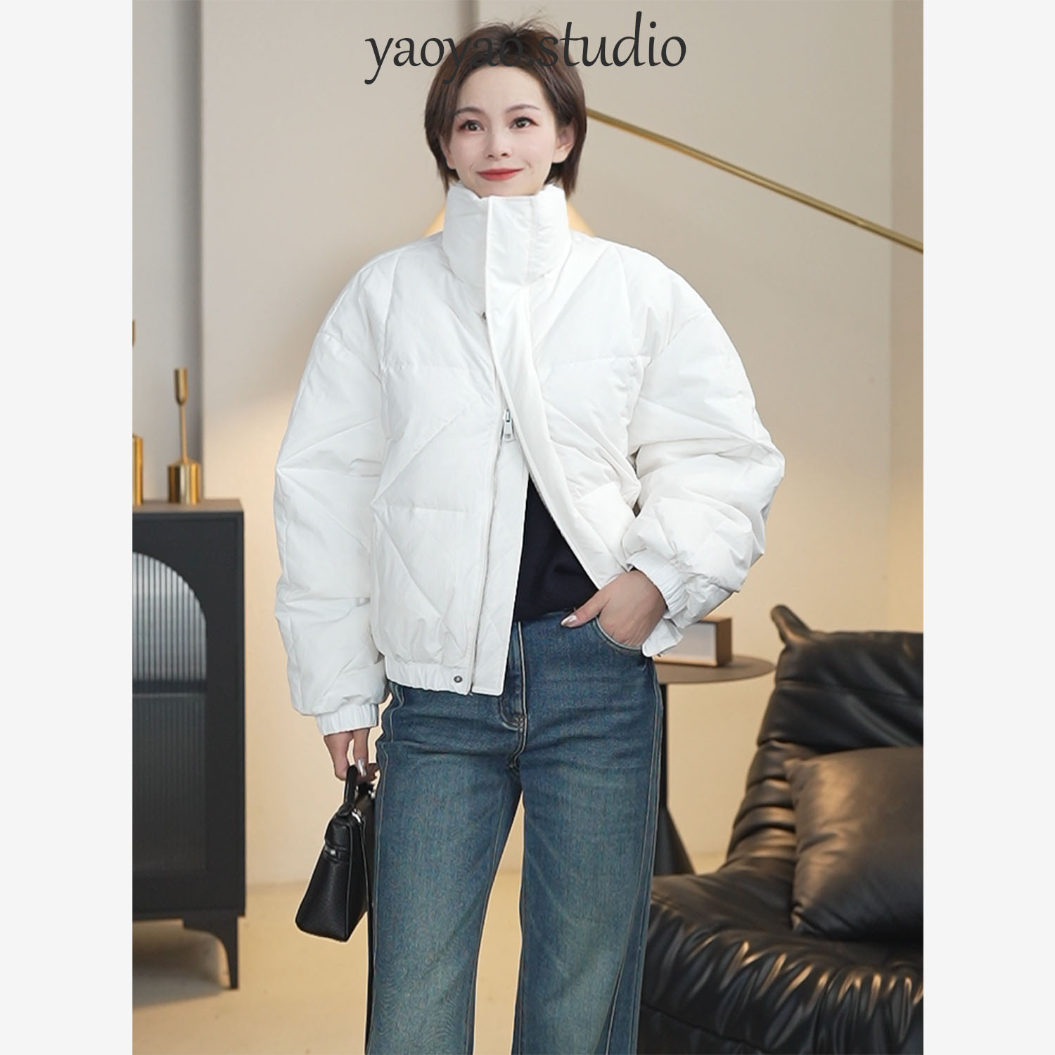 【瑶瑶】新款上新时尚百搭减龄90白鸭绒羽绒服YY12946