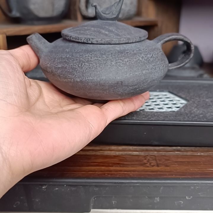 砖雕手工雕刻豹纹透光喜鹊壶