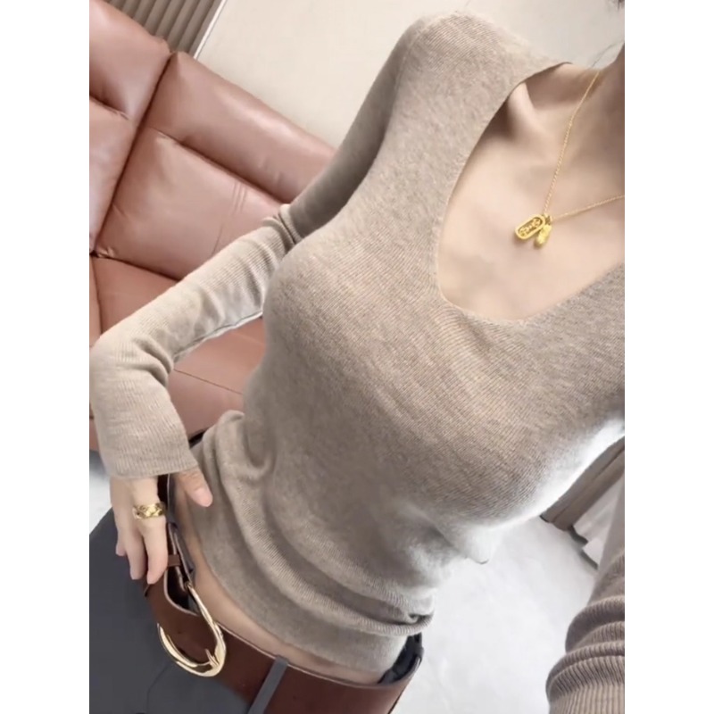 韩系气质V领毛针织衫女2025冬季新款修身显瘦百搭打底衫短款上衣