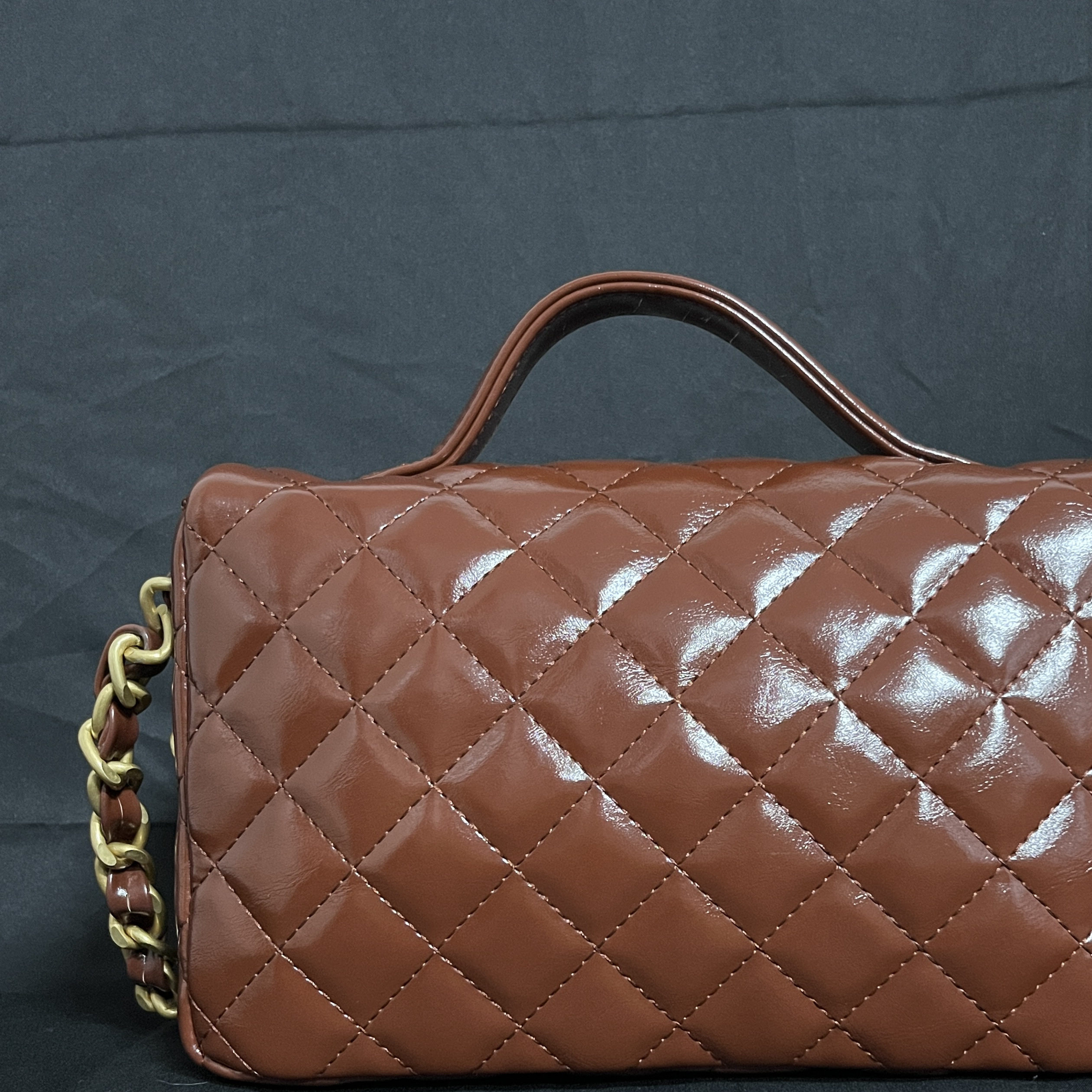 LQ-WITH-QUEEN真皮女包双口袋棕色10695