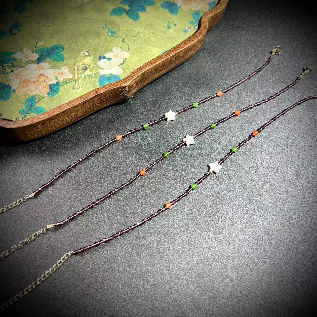 S4298【貝勒爺】尖晶石/原创/脚链（多样性发其一）