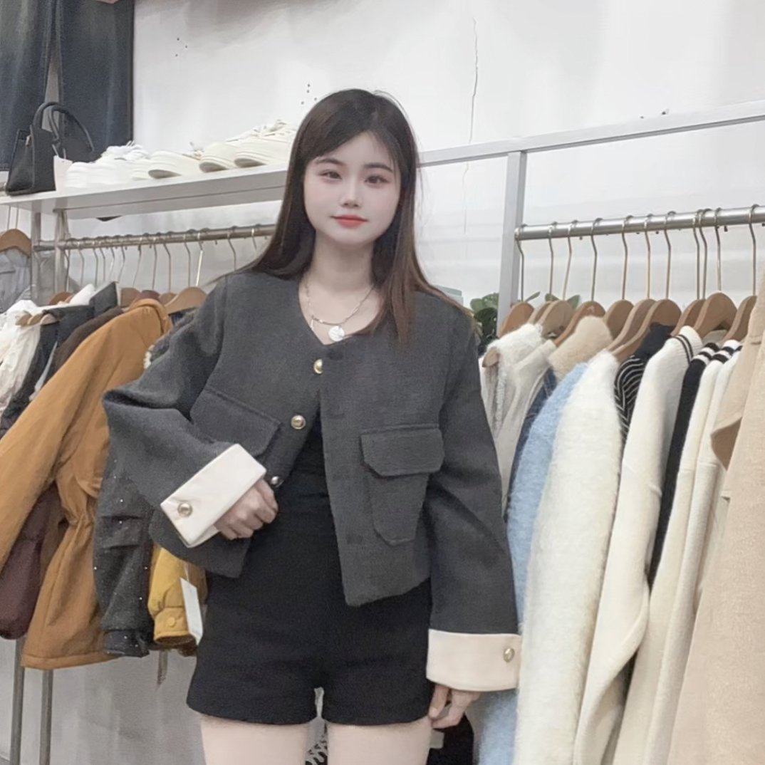 春秋新款复古水洗短款外套女韩系宽松显瘦休闲百搭夹克上衣