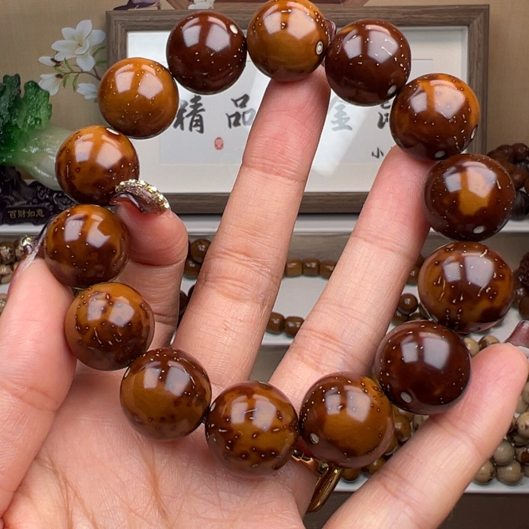 紫金鼠手串卡16.8半实心光珠