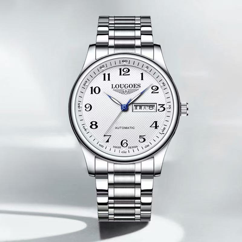 LOUGOES/名匠钢带/双日历/表径39mm/全自动腕表