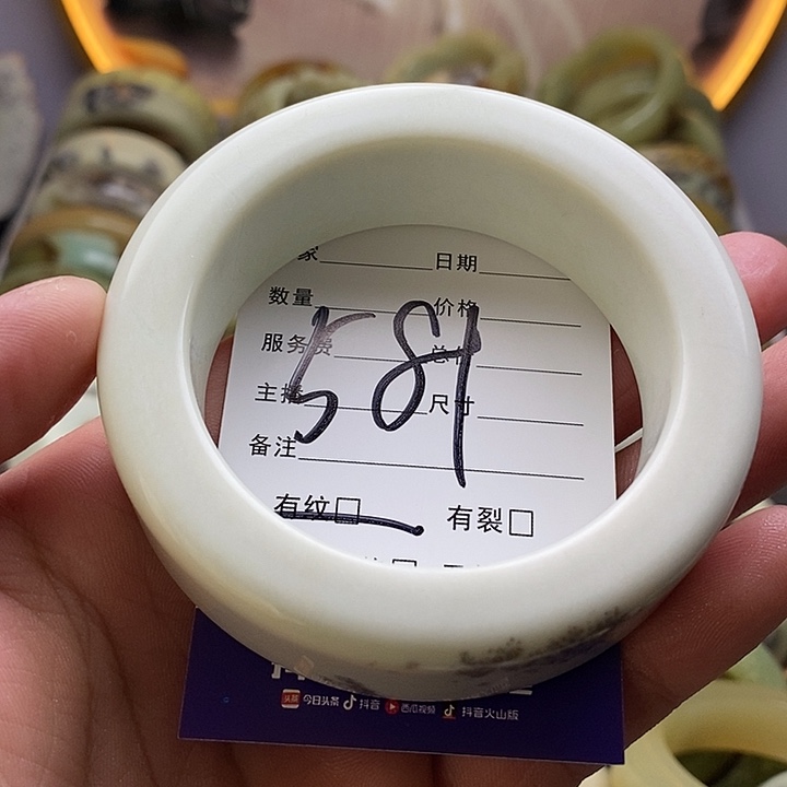 未镶嵌蛇纹石玉手镯一****^