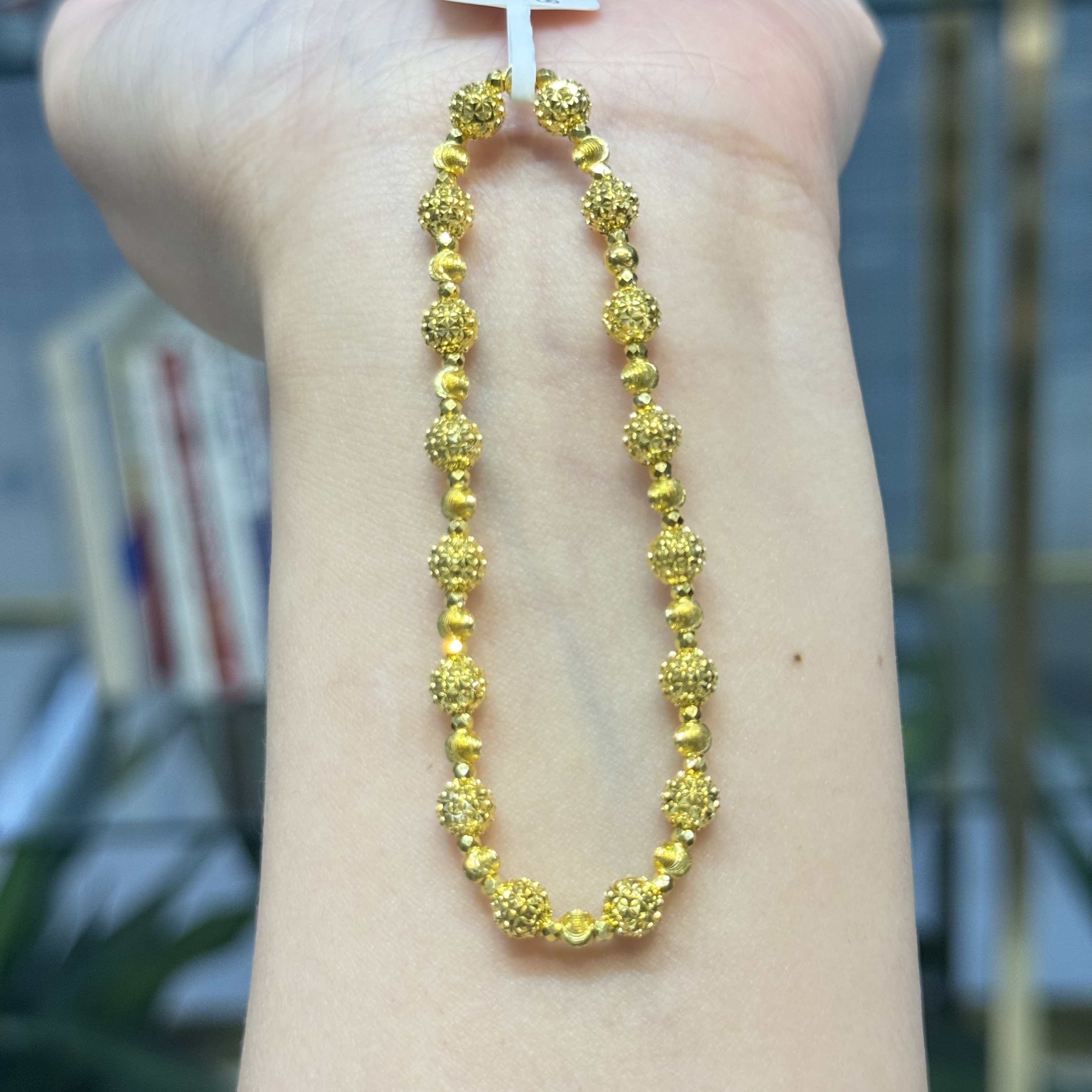 X【猫眼蹦迪珠手串】足金999手串5