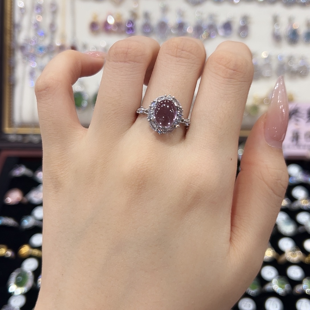 银S925镶嵌紫晶戒指