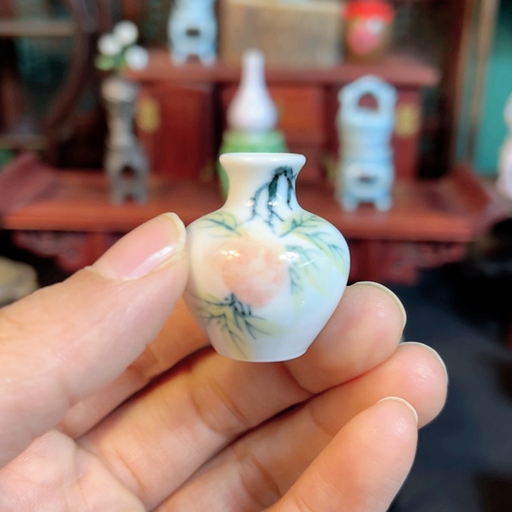 摆件微陶老王迷你花瓶