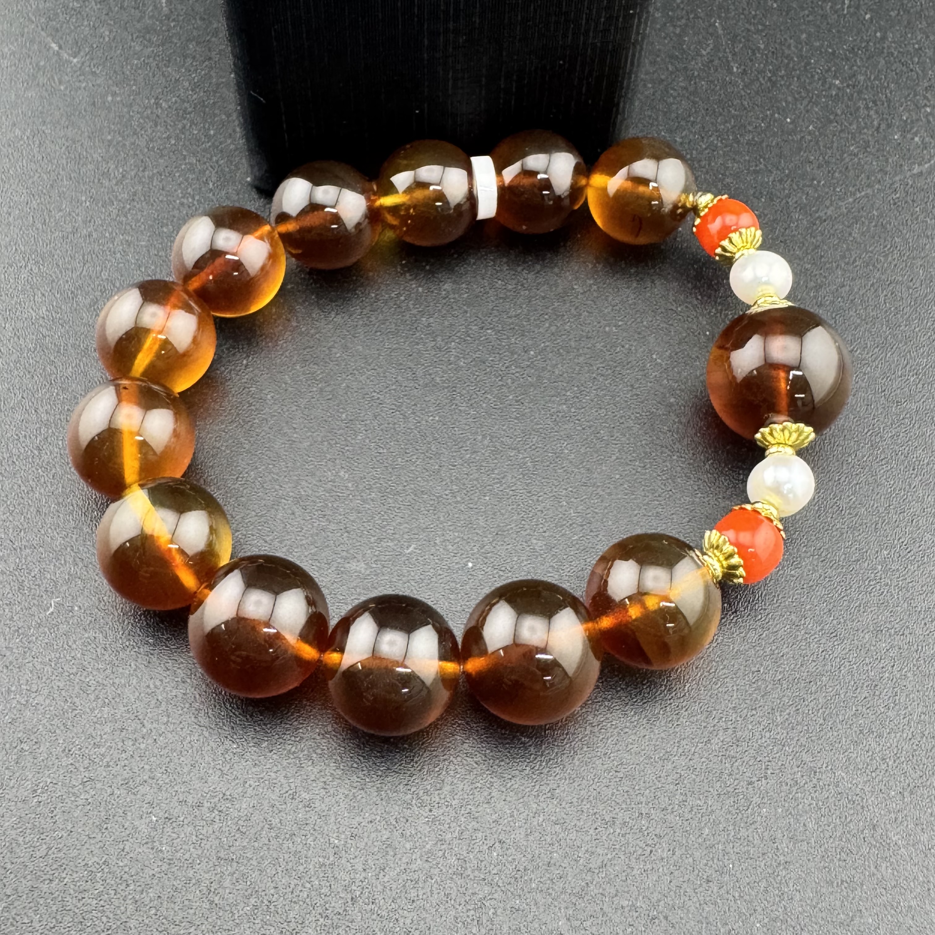 BY1111FYBJ标121 北玉精选 琥珀手串 多样性发货