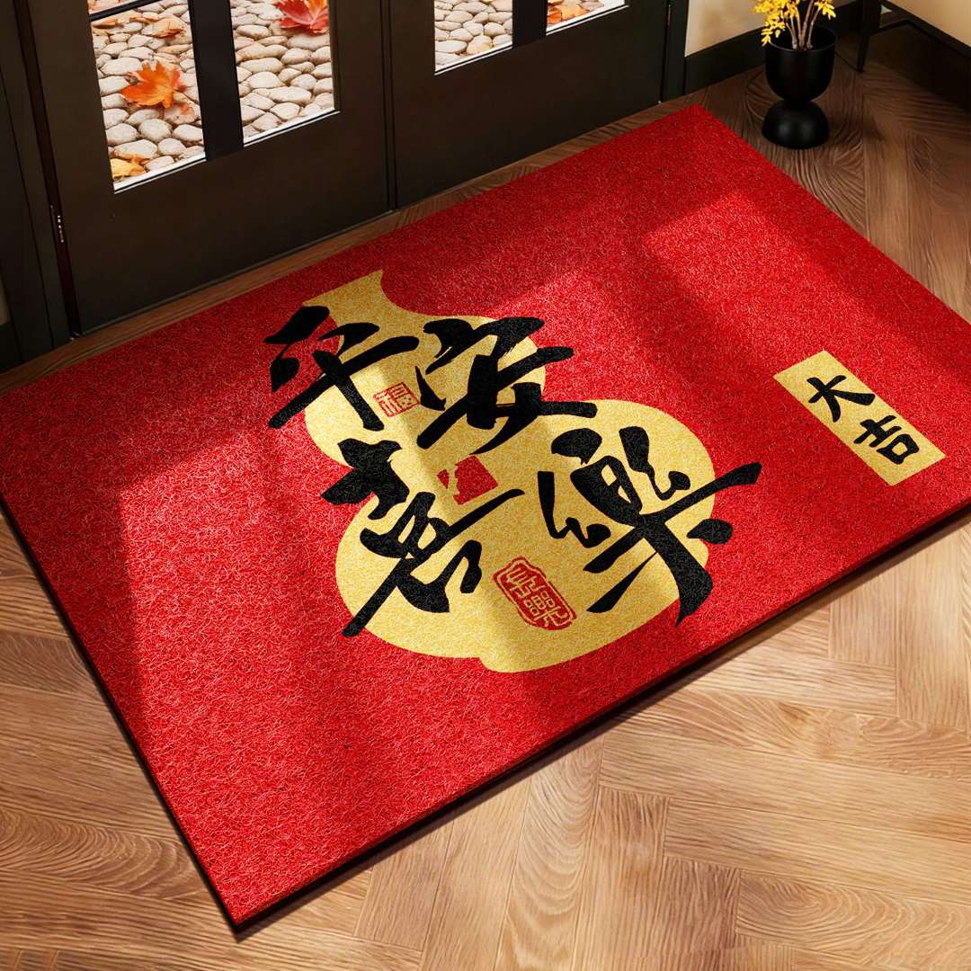 入户门地垫进门口防尘免洗脚垫家用2025新款耐脏防滑红色丝圈门垫