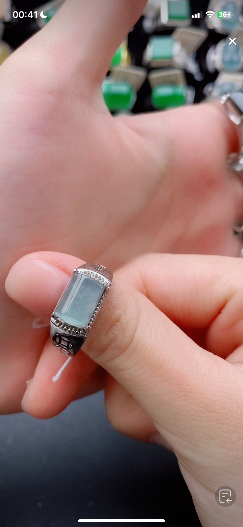 天然翡翠戒指s925银男戒