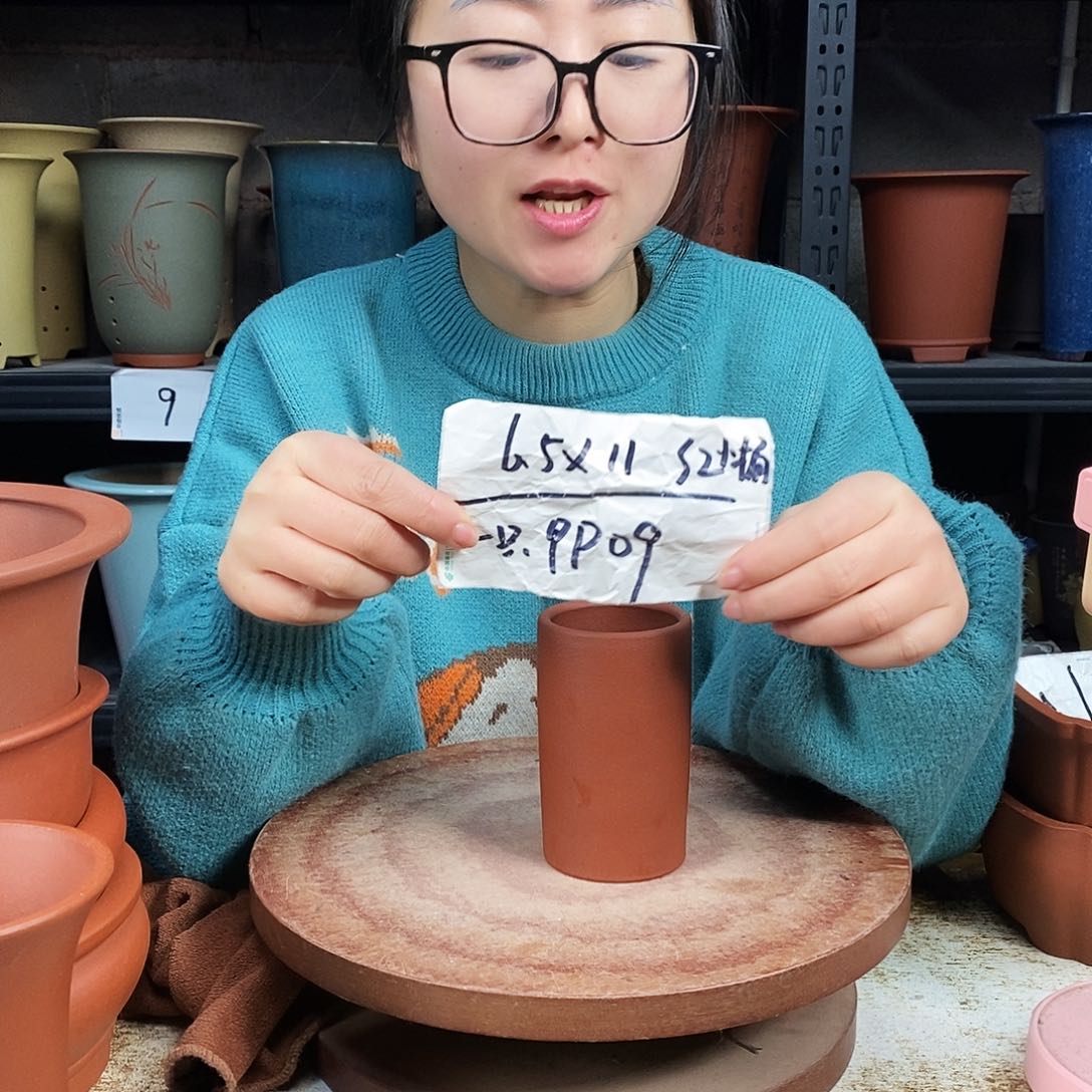 紫砂一只花盆货号PP09