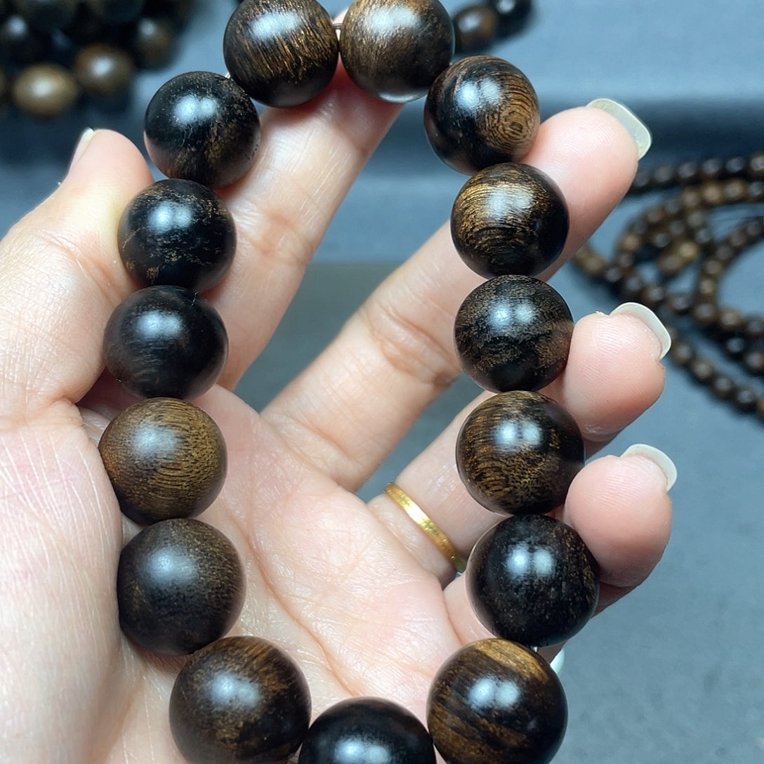 沉香手串温**然白棋瘤疤1.5