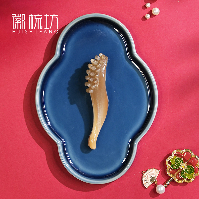 板娘专享 白水牛角纂刻珠拇指刮-701