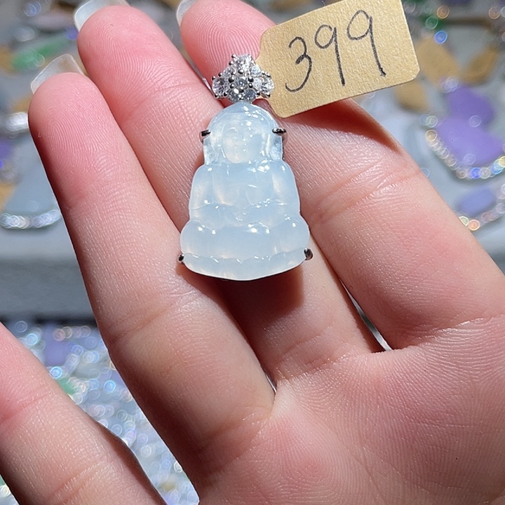 翡翠银S925镶嵌颈饰翡翠