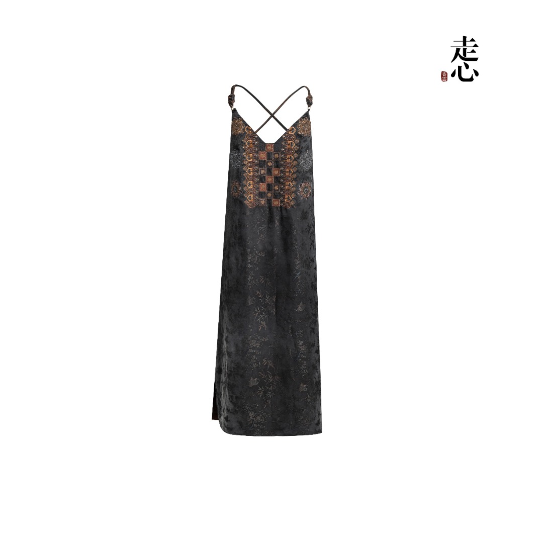 【香云走心】古格王朝咖 连衣裙（吊带）24Z51101