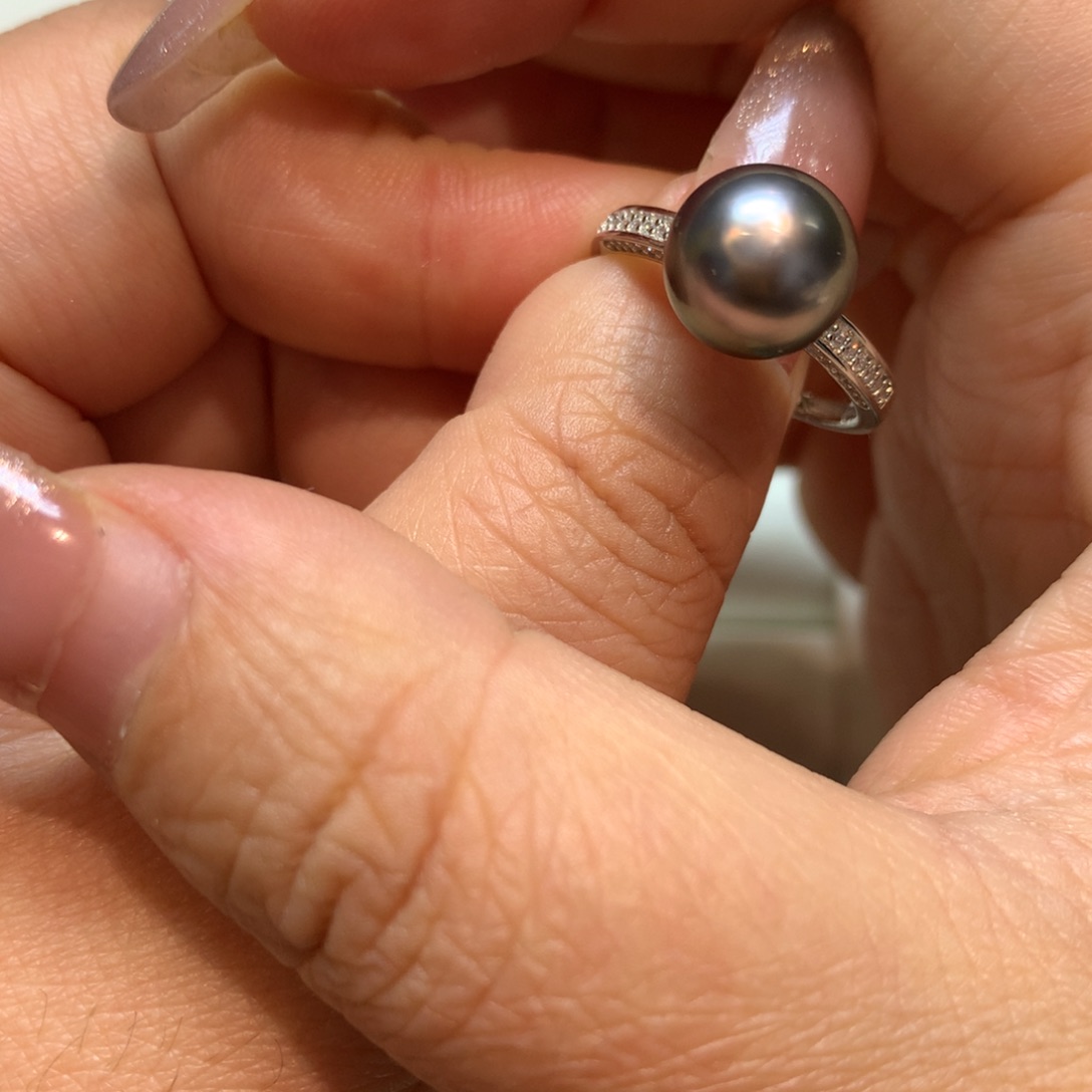 海水珍珠戒指银S925镶嵌