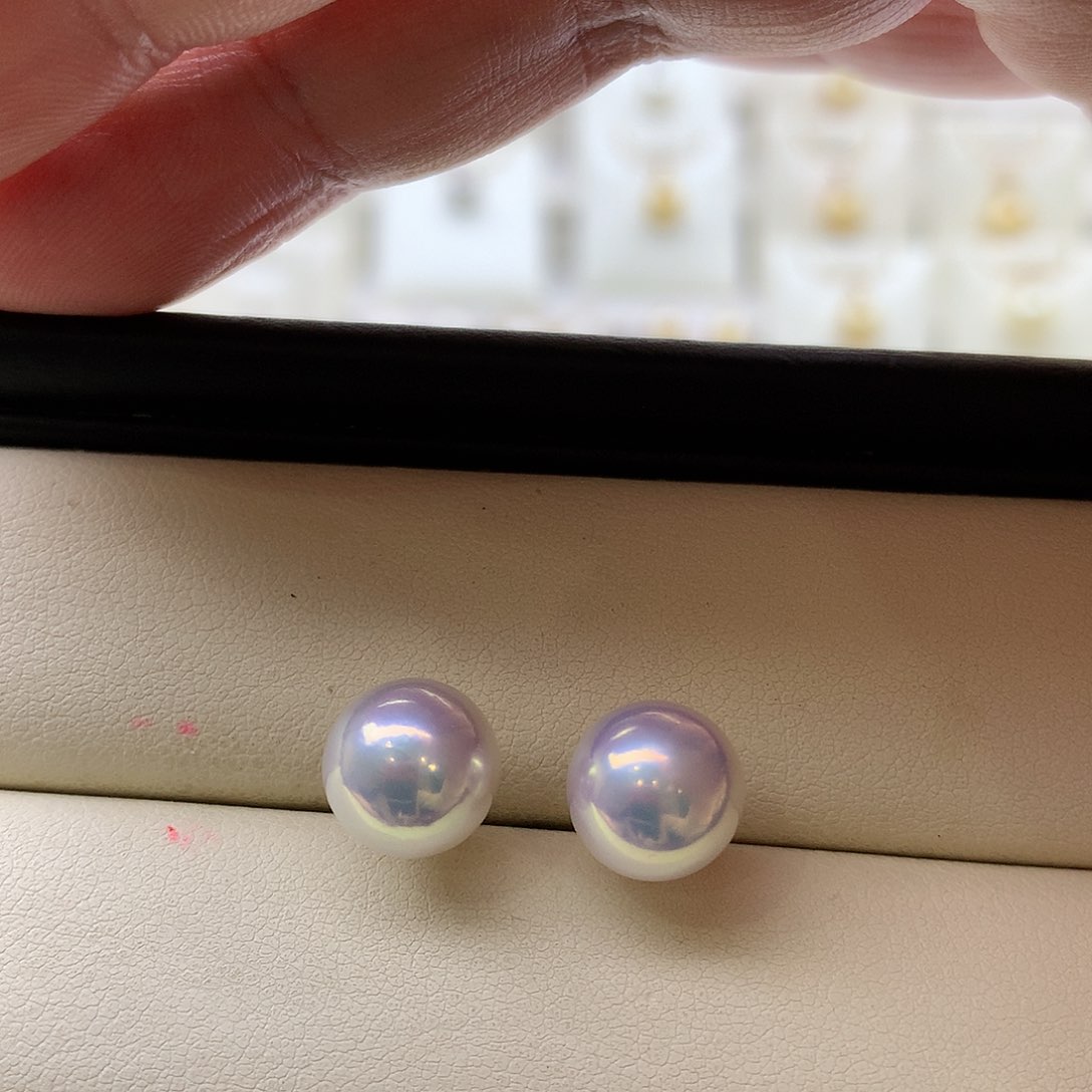 淡水珍珠耳饰18K金镶嵌