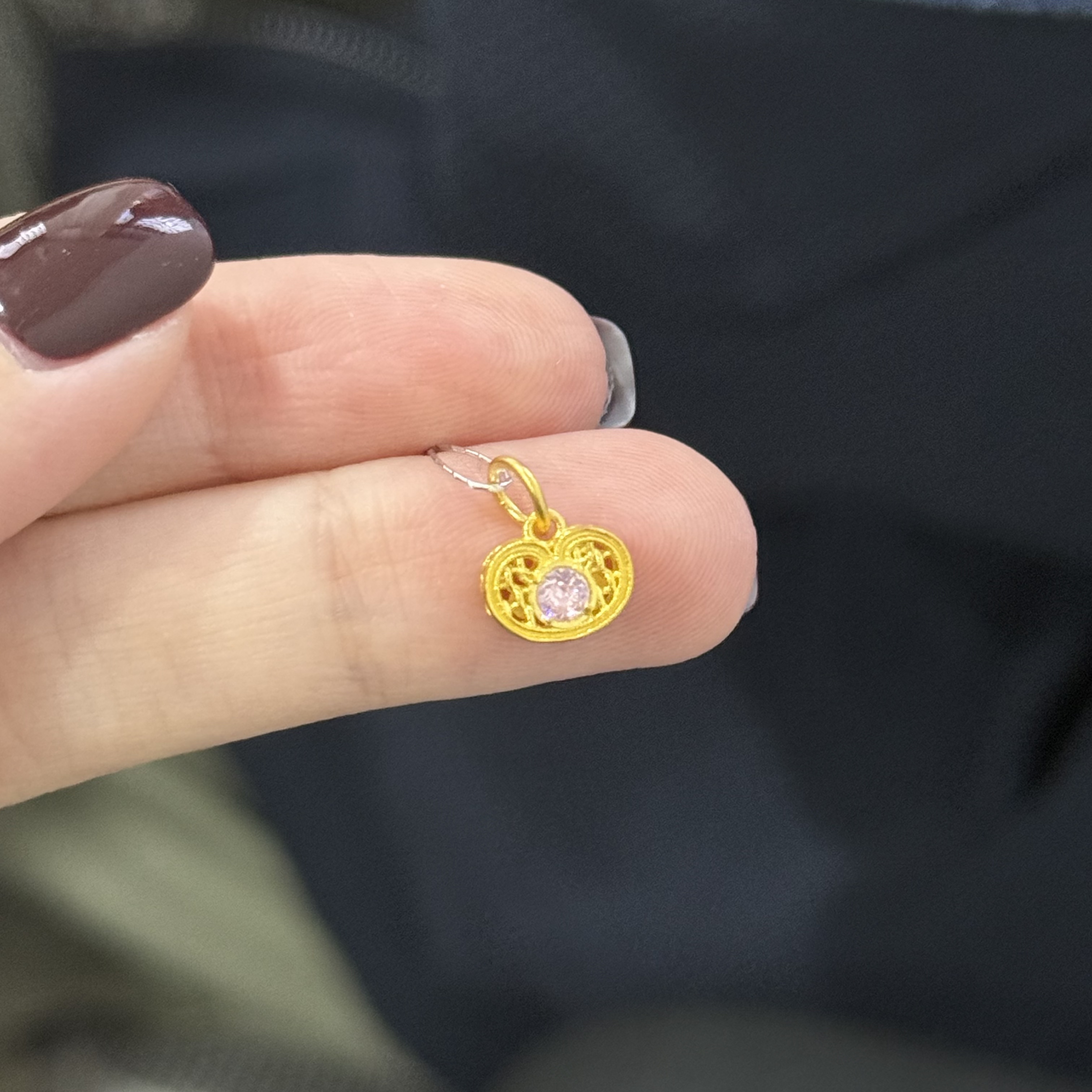 点钻有钱花滴溜吊坠 足金999