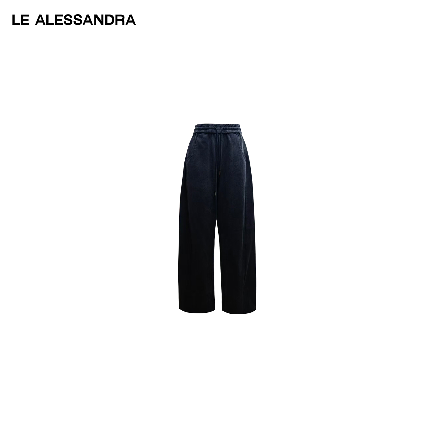 品牌直营 LE ALESSANDRA 水洗弯刀拼接口袋亮闪LOGO运动卫裤长裤