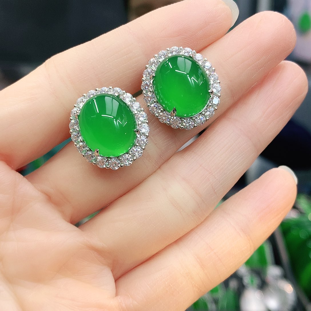 银S925镶嵌耳坠玛瑙/玉髓