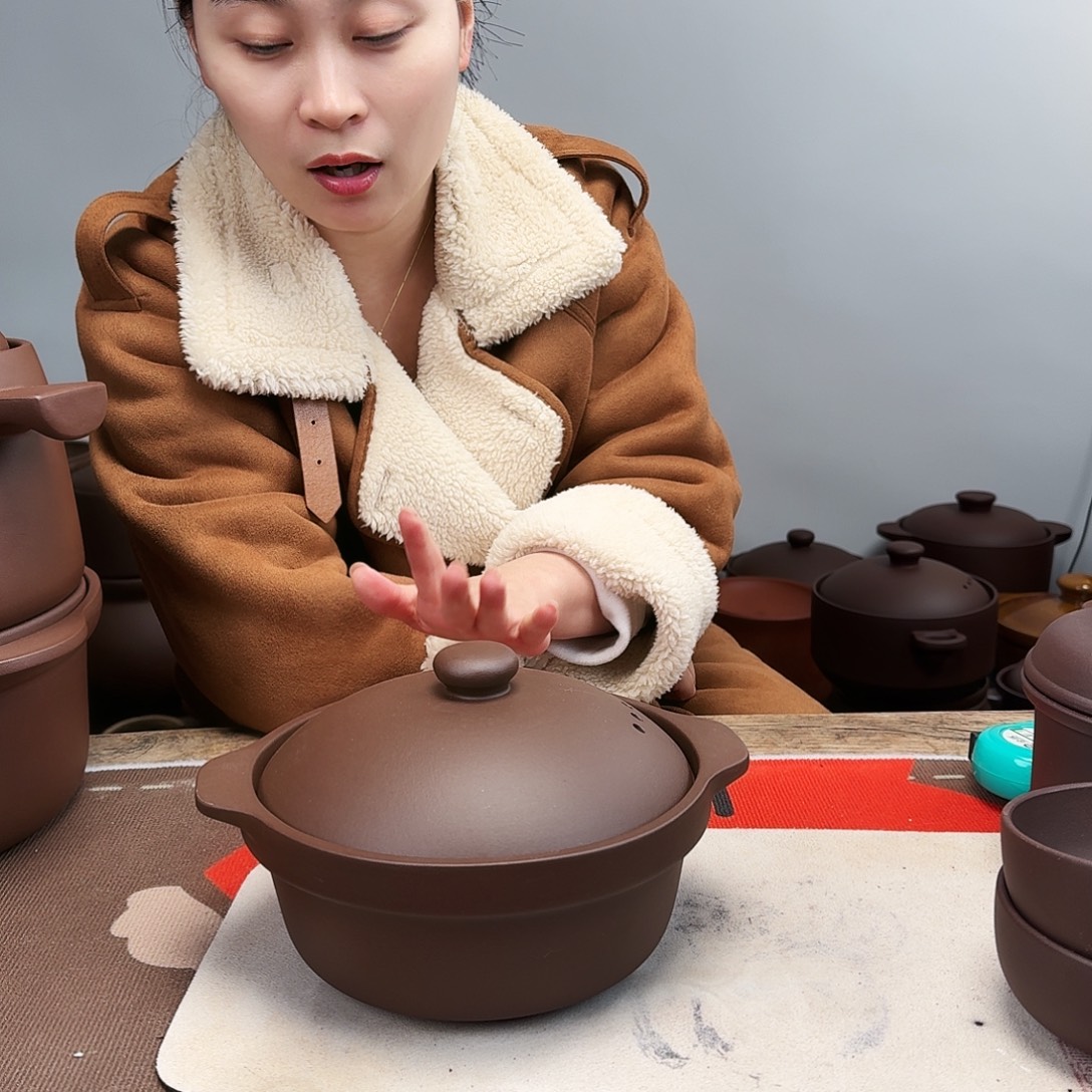 紫砂砂锅1.5升正品无暇