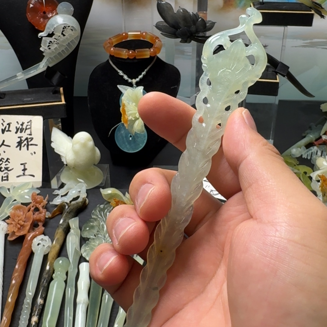 未镶嵌蛇纹石玉发饰