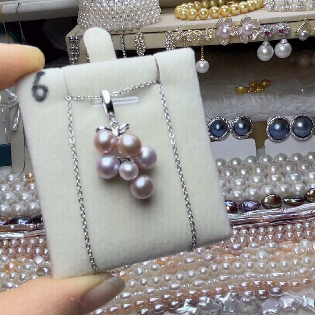 银S925镶嵌珍珠首饰淡水珍珠