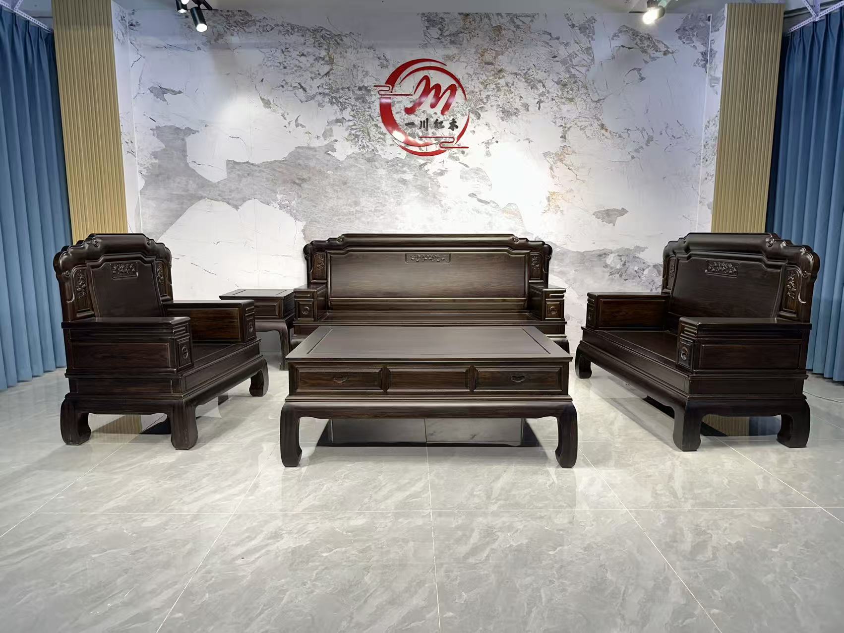 （柿柿如意）一川家居实木家具六件套家用休闲