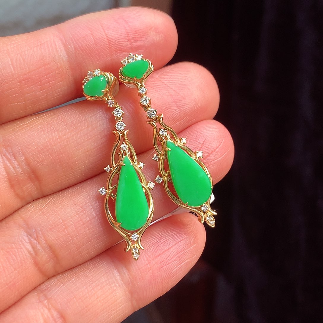 翡翠颈饰18K金镶嵌上新