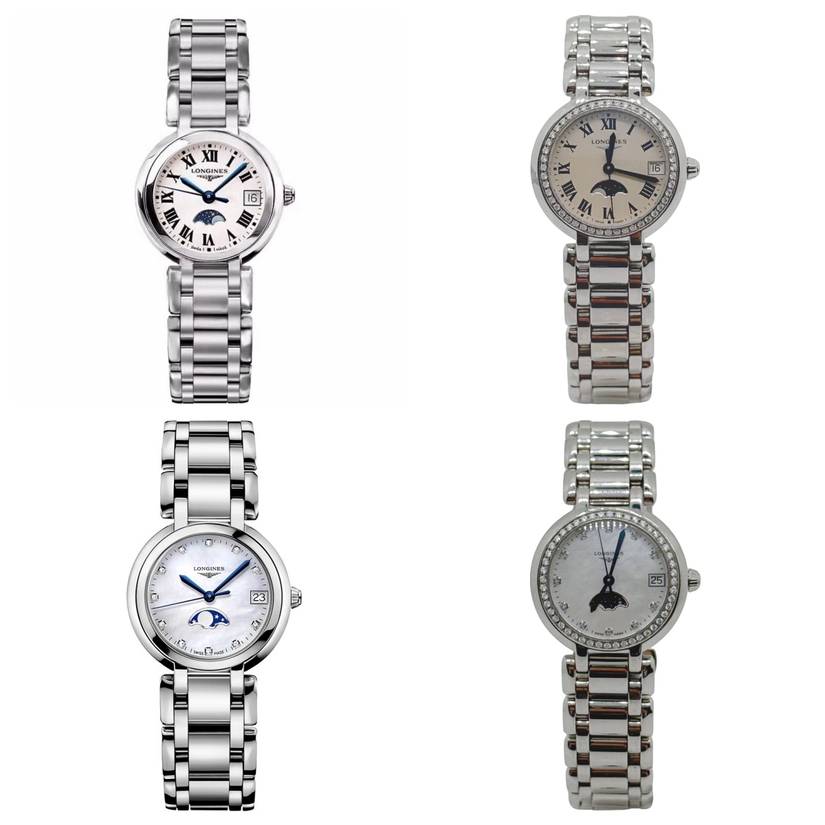 99新 Longines/浪琴 心月115/石英/贝母钻刻/表径30.5mm/女士腕表