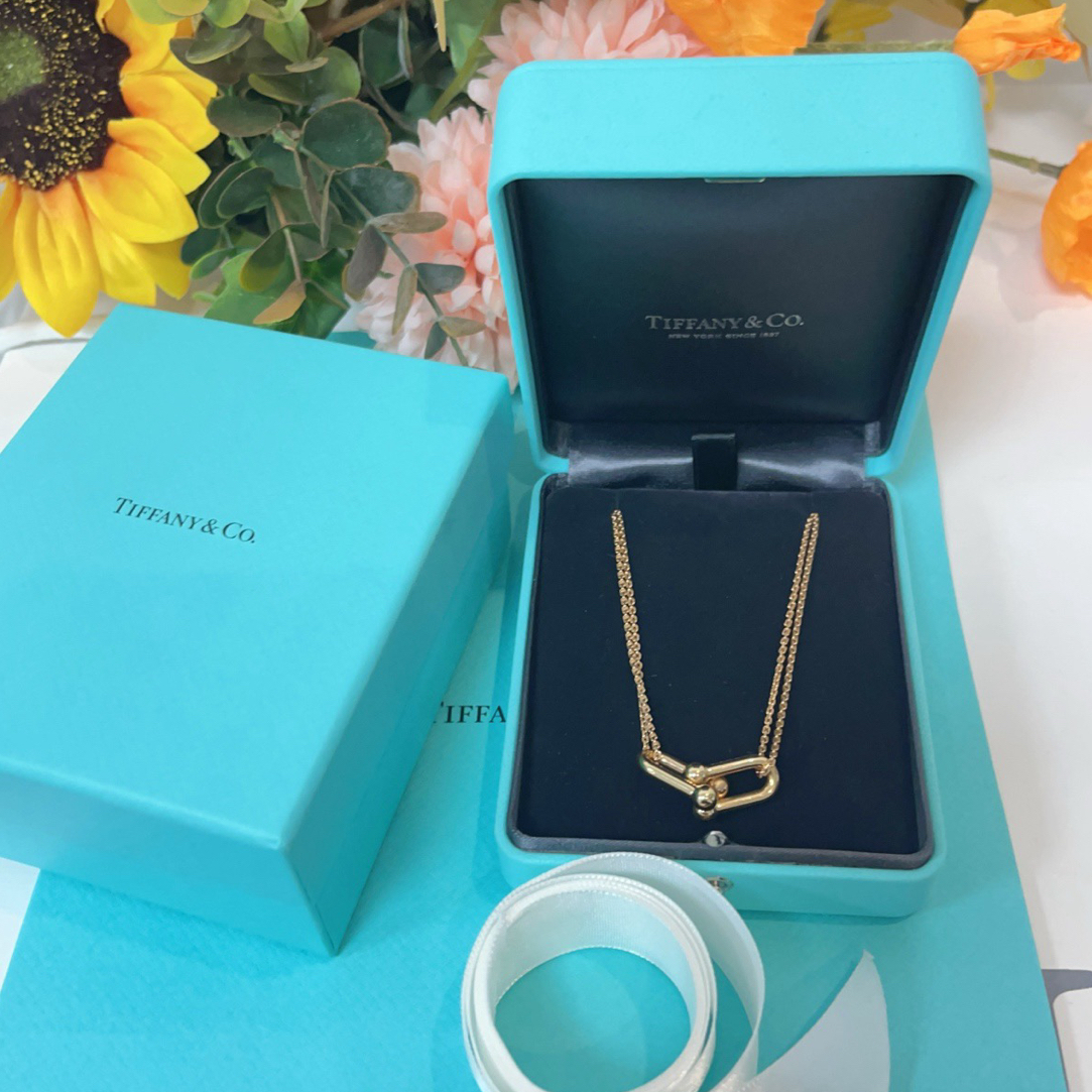 未使用 Tiffany & Co./蒂芙尼 hardwear大号 双链 项链 玫瑰金