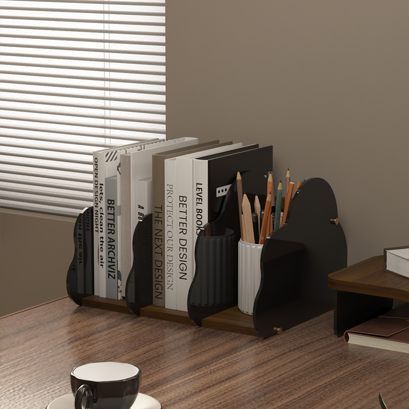【桌面创意书架】桌面置物架亚克力云朵书立办公文件架学生家用
