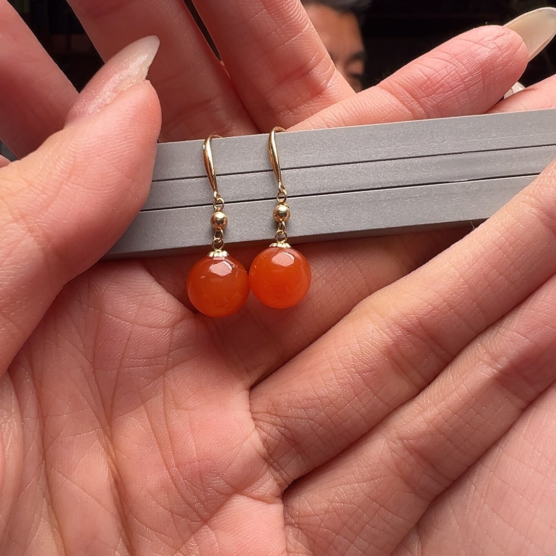 南红玛瑙南红18K金镶嵌HJ042