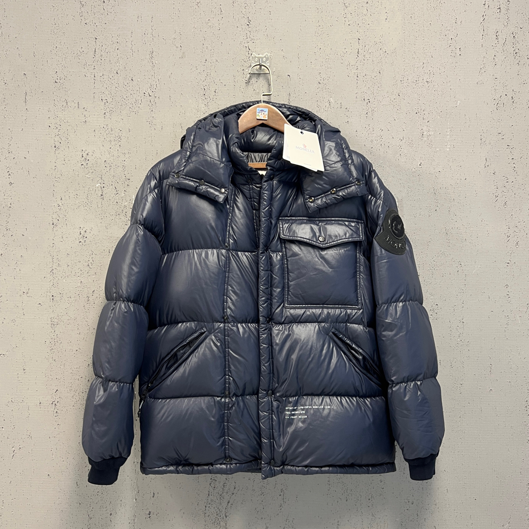 未使用 MONCLER moncler蒙口藏青色藤原浩联名大标厚款羽绒服3码