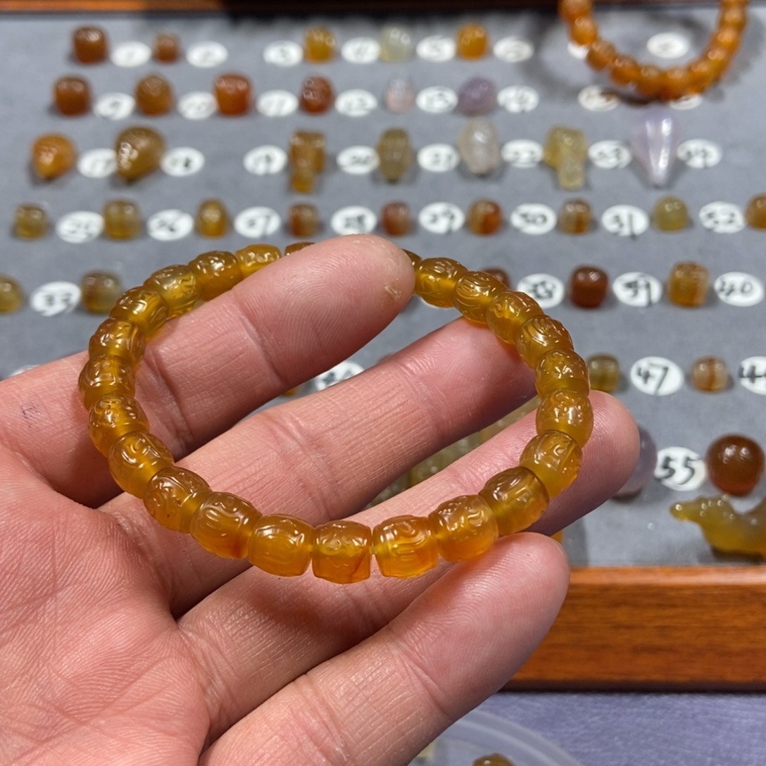 荔***式玛瑙/玉髓合金颈饰串