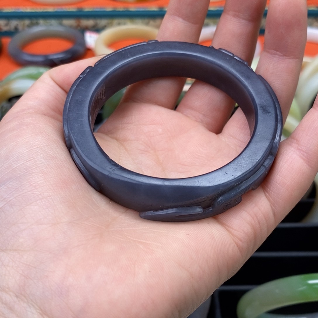 和田玉手镯54未镶嵌不****长