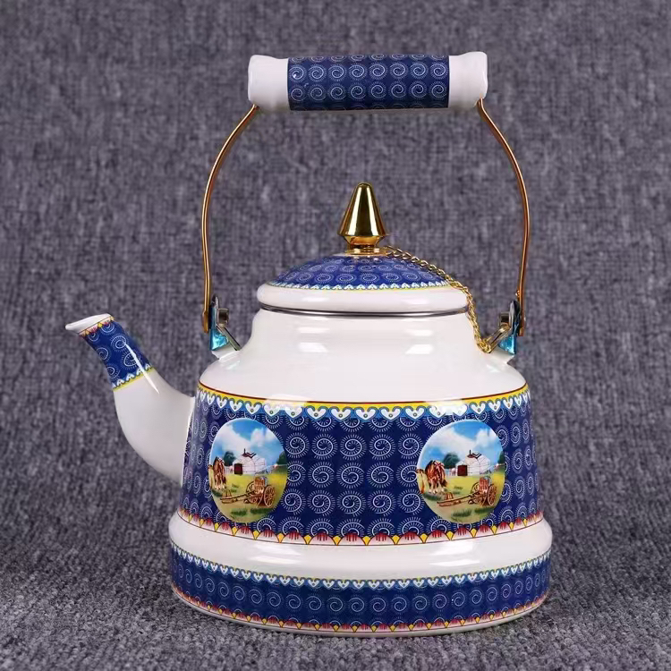 蒙餐茶壶民族搪瓷水壶蒙古族3.3升特色藏族酥油茶（4～6人适用）