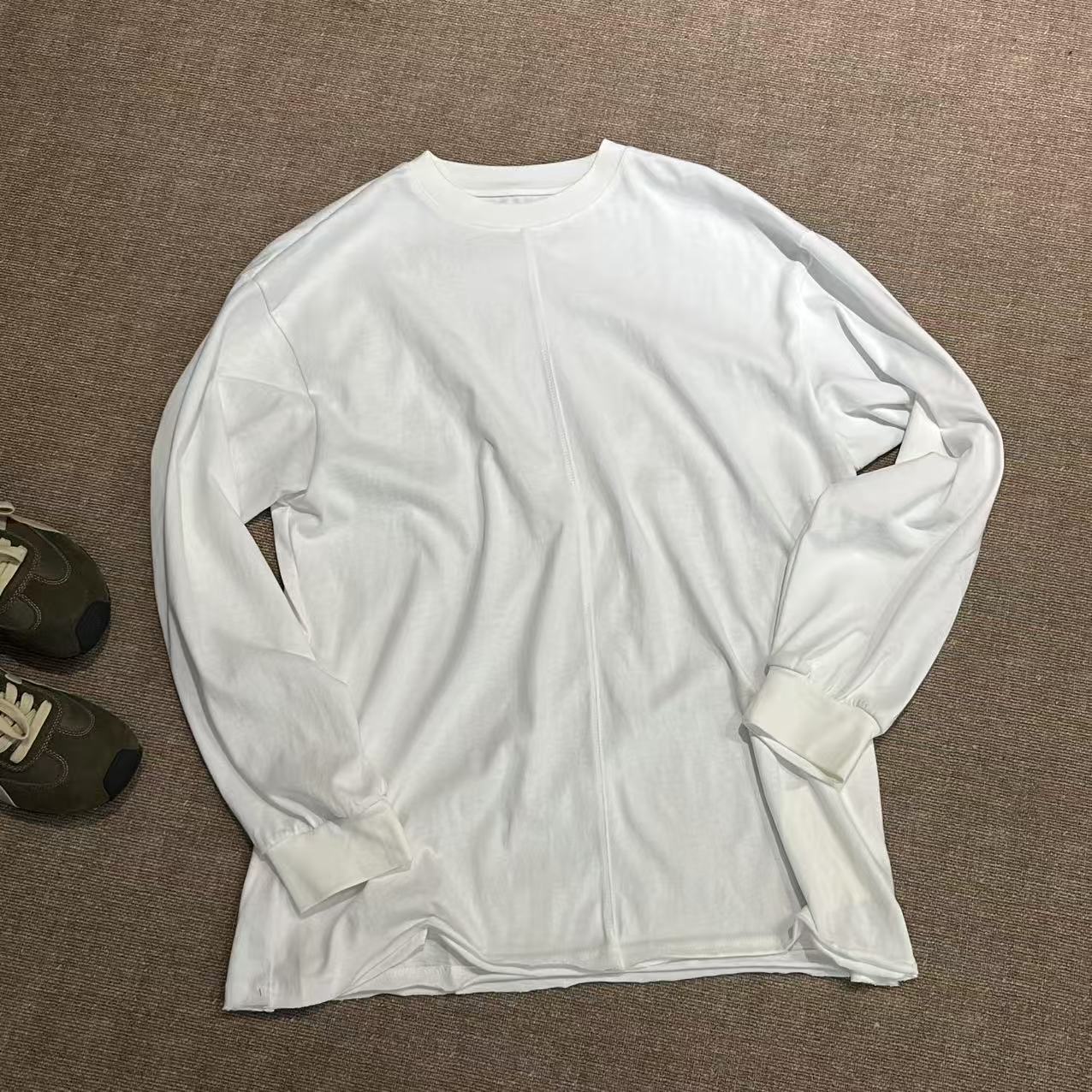 TING GE 秋冬新款圆领纯色简约百搭显瘦长袖上衣 63212