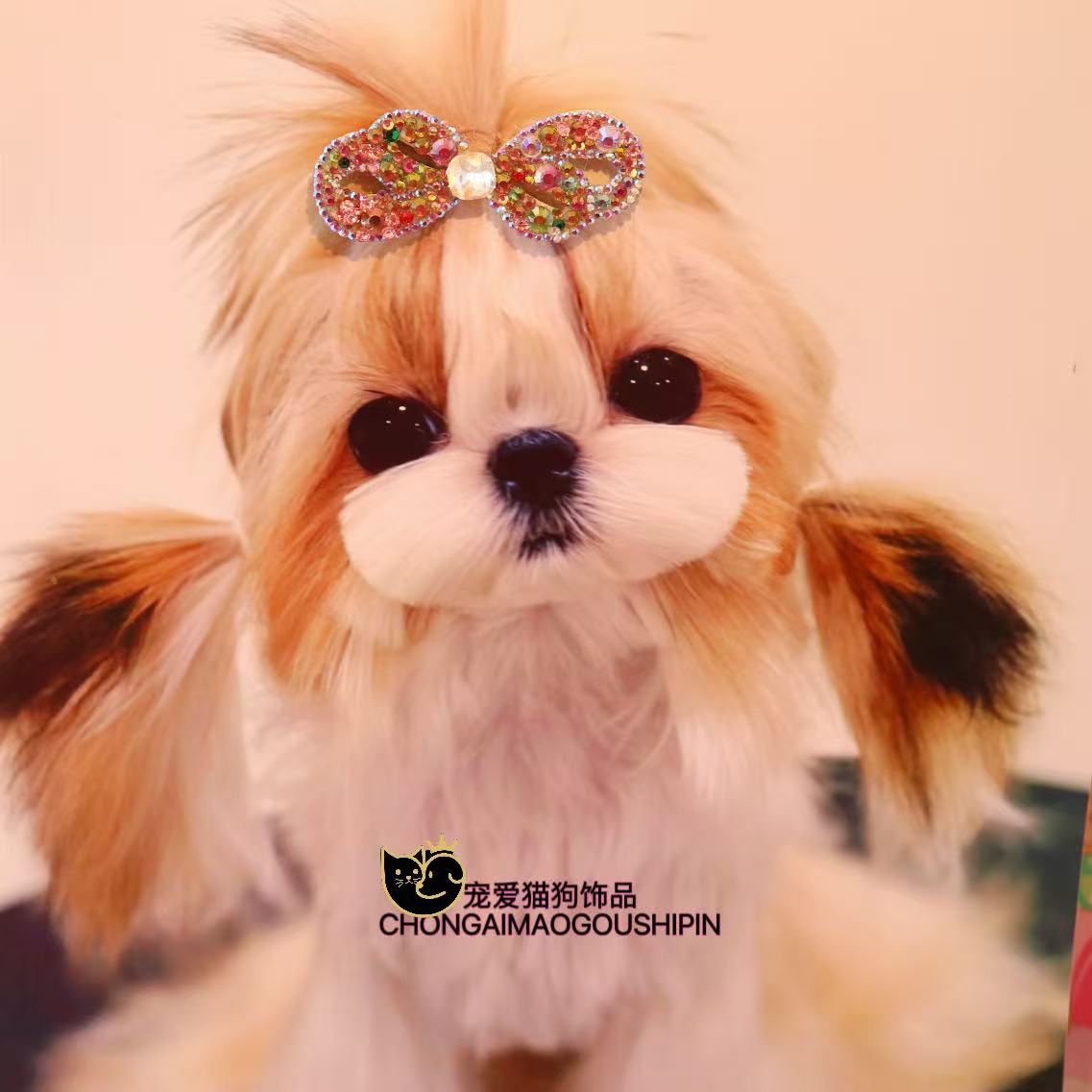 宠物饰品华子满钻狗狗顶夹马尔济斯约克夏A702