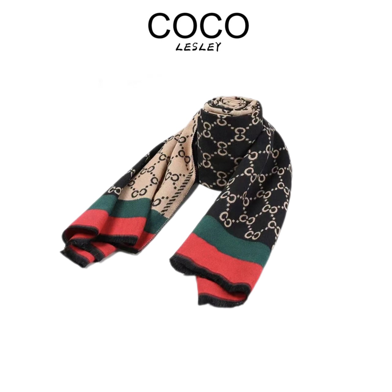 【COCO LESLEY】【双面cc】DP-1020 网红披肩保暖双面加厚加密围巾女Y